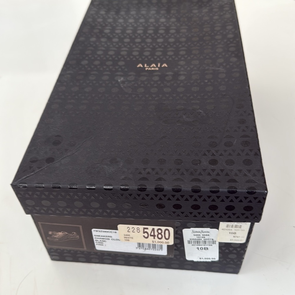 NIB Alaia White Lace-Up Sneakers with metal stud  Design - Picture 6 of 7